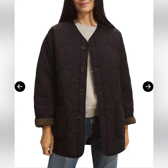 * NWOT * Buck Mason Womens Quilted reversible Jacket Olive Green/ Black XS - Picture 7 of 10